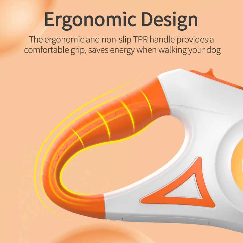 5M Automatic Retractable Dog Leash with LED Light for Enhanced Visibility - Stylish and Functional Flexi Lead for Dogs and Puppies